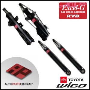KYB Excel-G Shock Absorbers Front & Rear Set Toyota Wigo 2012-2021 3320028 3320029 3430034